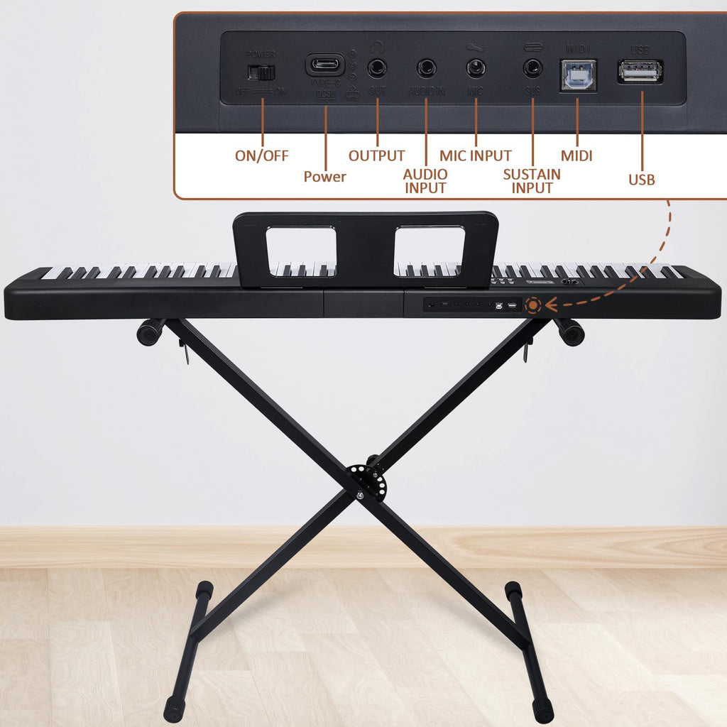 88 Key Electric Digital Piano with Semi Weighted Keys E7082
