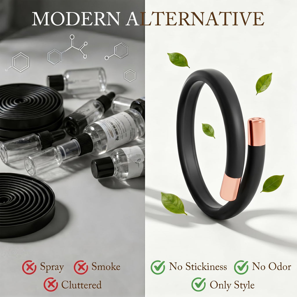 Black 4 Pack Mosquito Repellent Bracelets H491