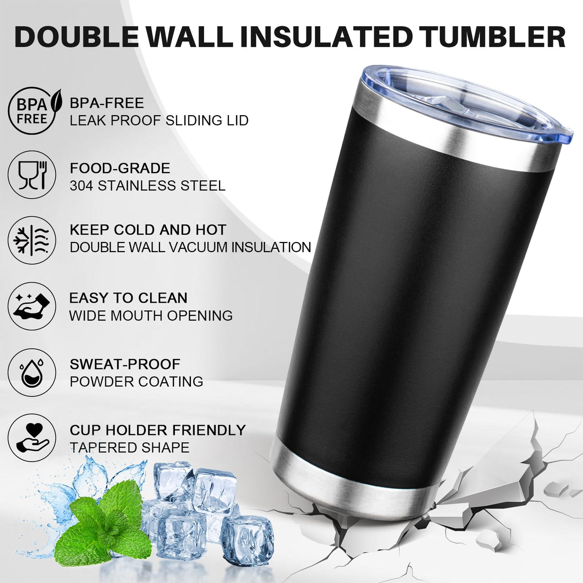 20oz Stainless Steel Insulated Tumbler with Lid I3213