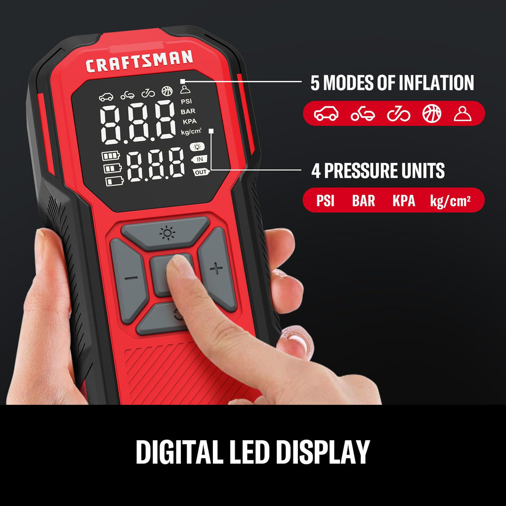 Cordless Portable Air Compressor with Digital Tire Pressure Gauge F8639