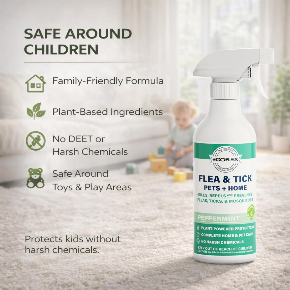Plant-Based Flea Spray with Peppermint Scent 16oz D255321