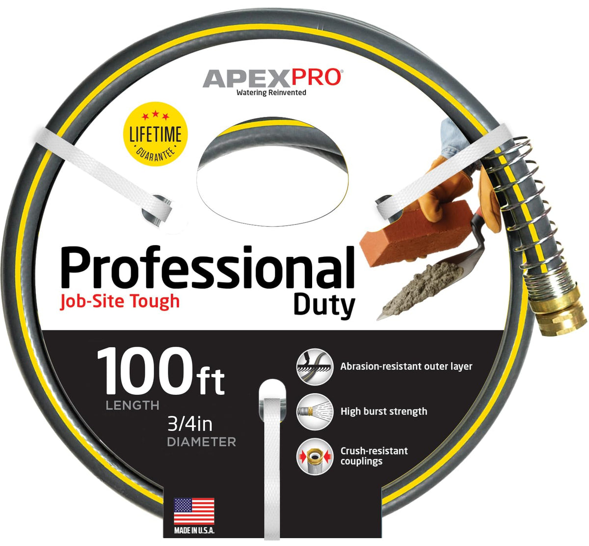 Garden Hose, 3/4-Inch by 100-Feet, Gray Z4944