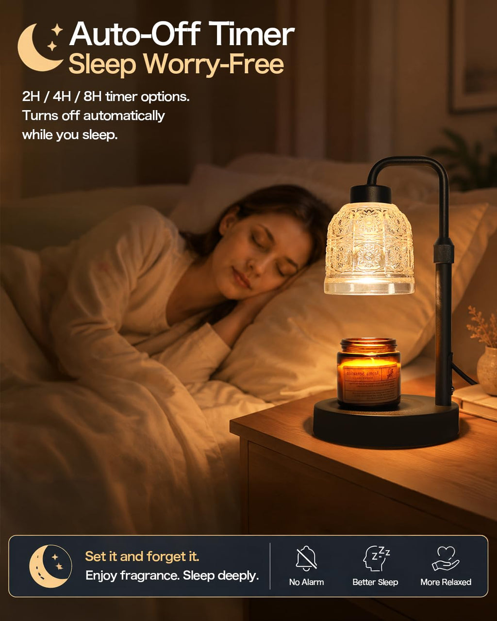 Candle Warmer Lamp with Timer, Gold I511182