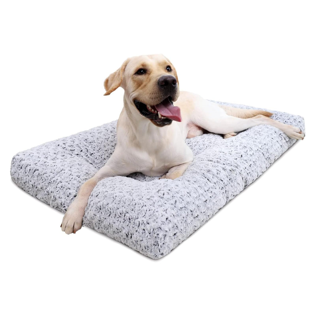 Washable Plush Dog Bed Medium 35"x23" Gray S122958