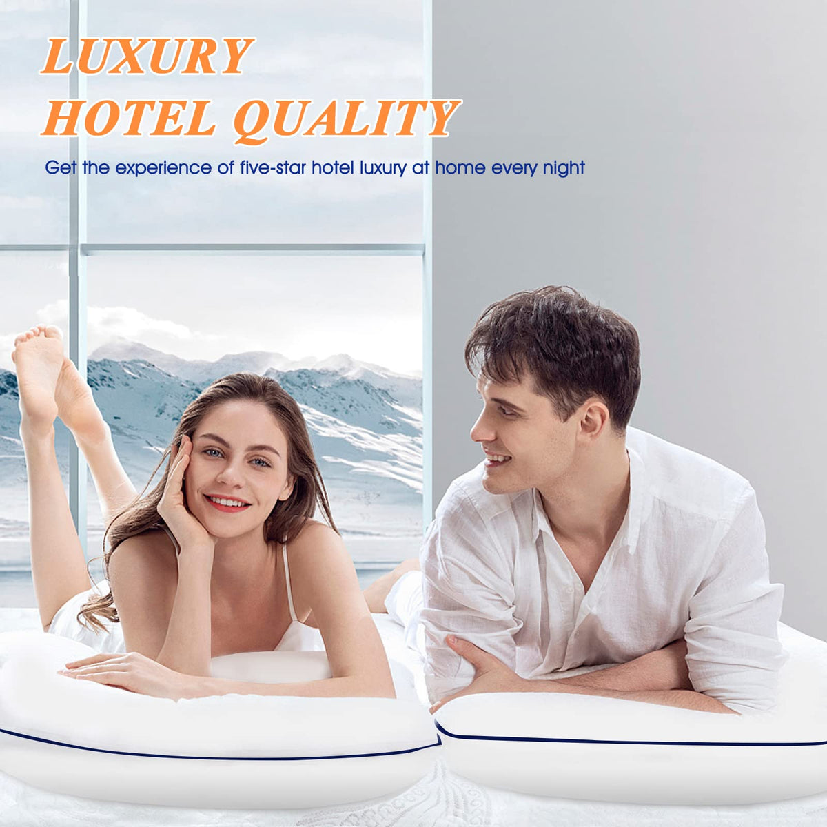 King Size Set of 2 Cooling Bed Pillows F158