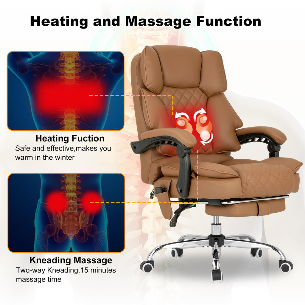 Heated Reclining Office Chair with Footrest B152