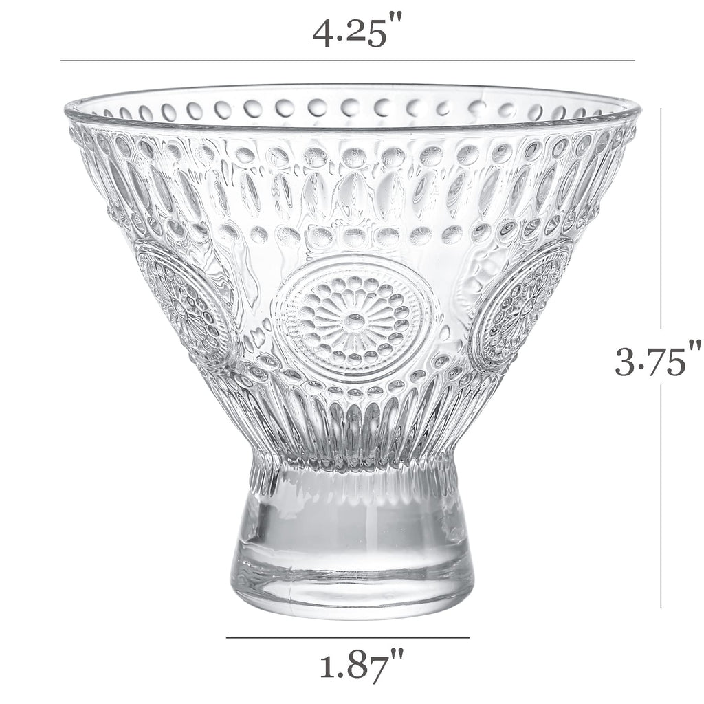 6 Pack 8 oz Stemless Martini Glasses B759