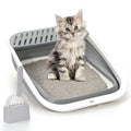 Foldable Height-Adjustable Cat Litter Box with Scoop T994