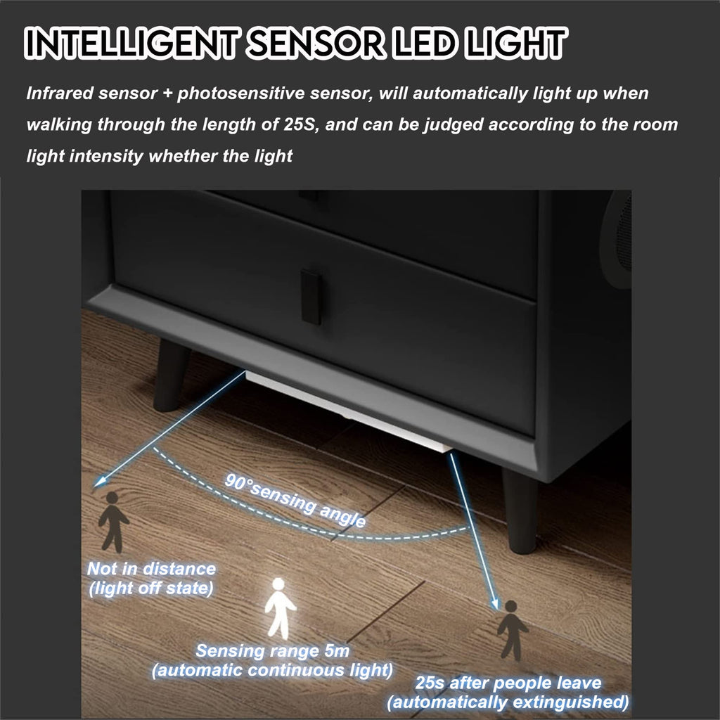 3-Color LED Nightstand with Wireless Charging Station and USB B45052