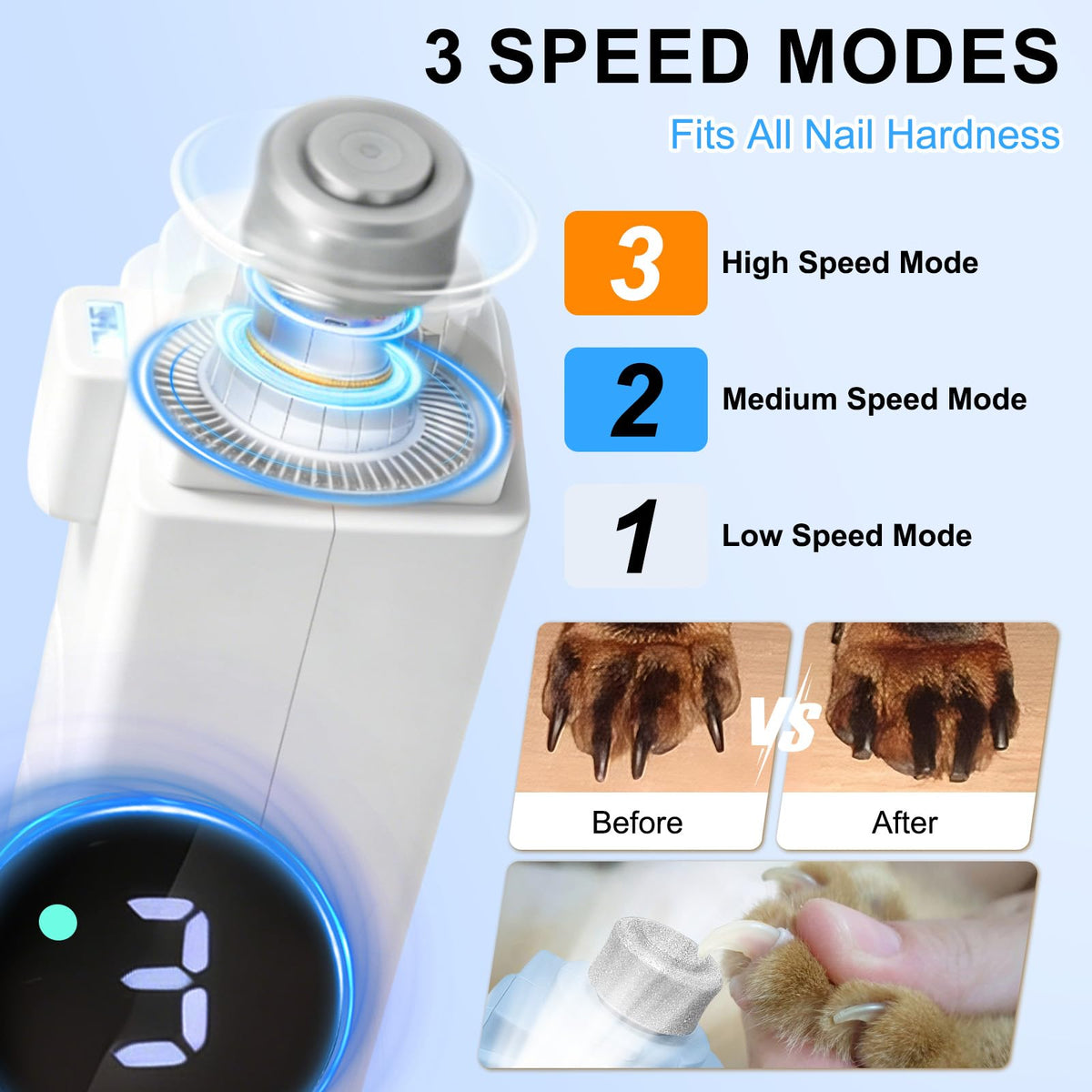 2-in-1 Dog Nail Clippers & Grinder with LED Light S3487