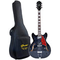 Black Semi-Hollow Body Electric Guitar with Gig Bag Y2706