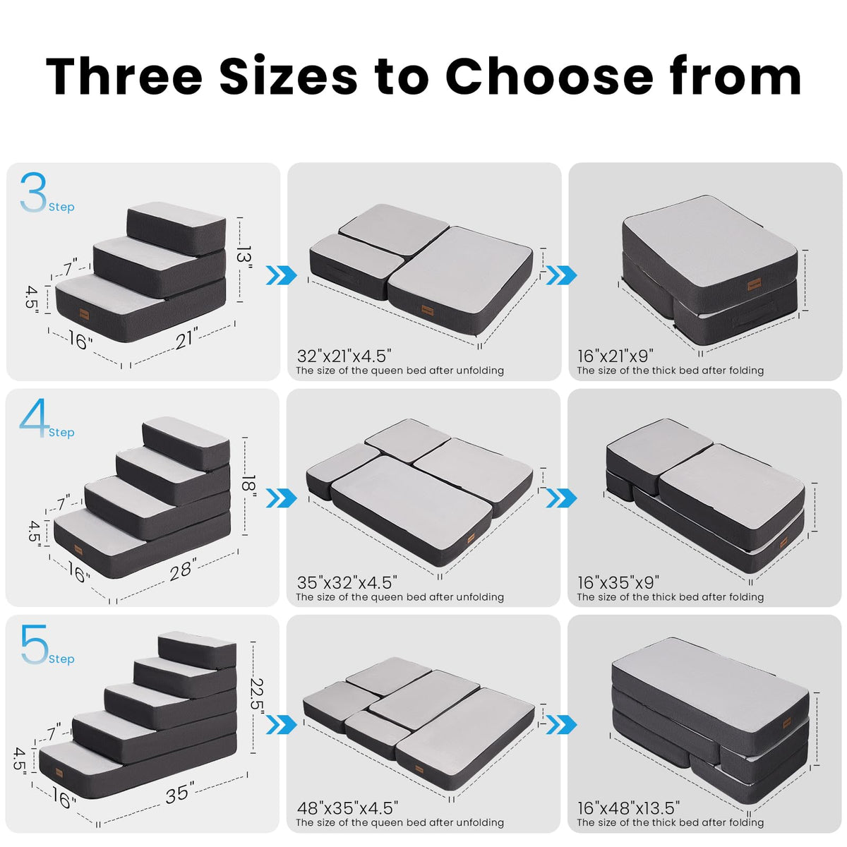 4-Step Adjustable Foldable Non-Slip Dog Stairs H175120