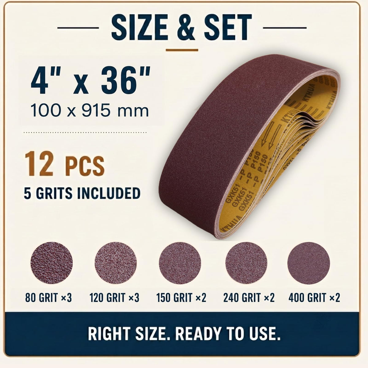4x36 Aluminum Oxide Sanding Belts, 12 Pack H6218