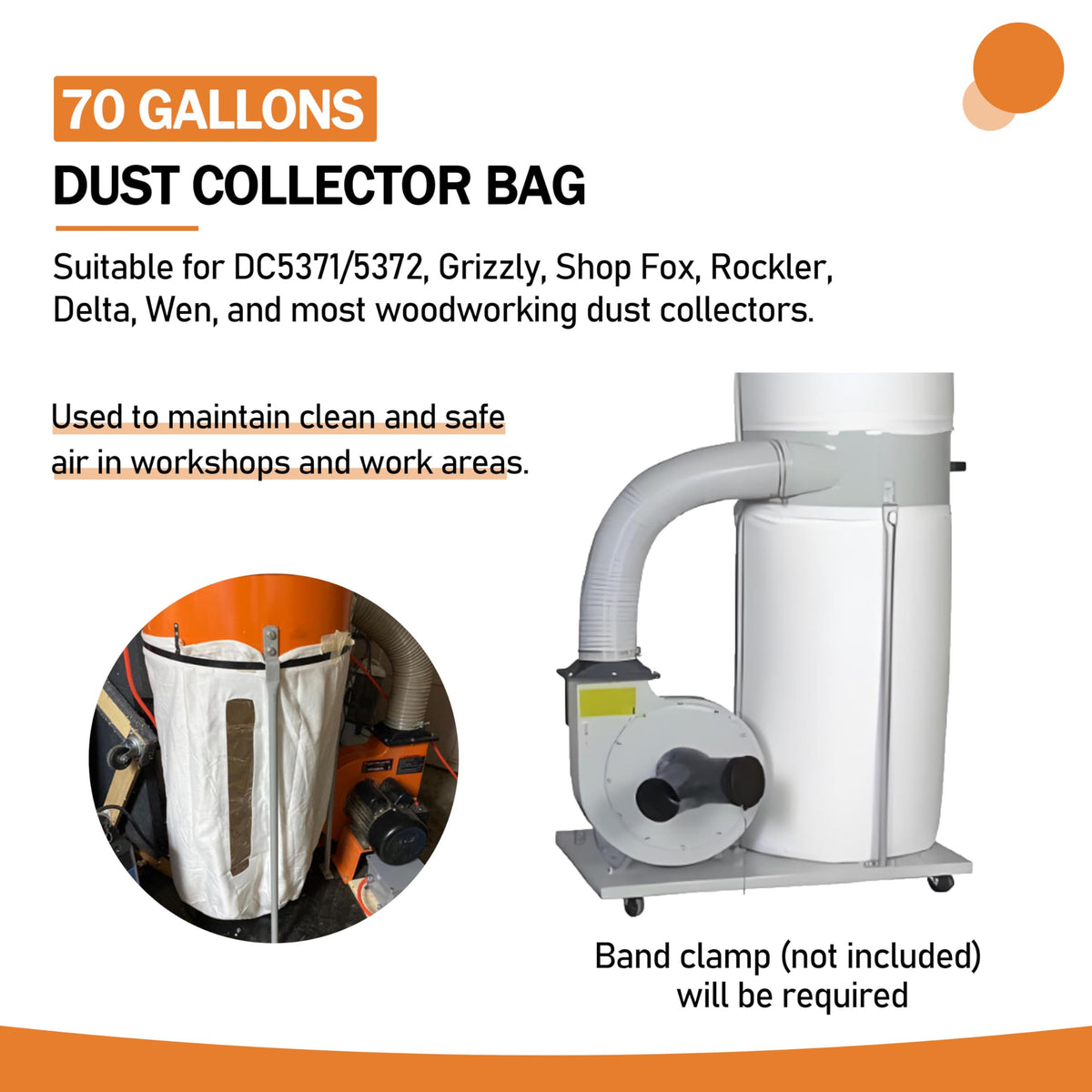 70 Gallon Dust Collector Bag D2004