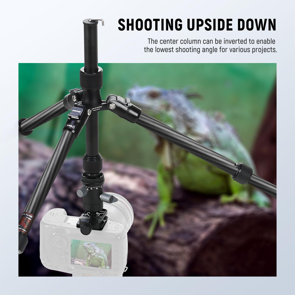 Carbon Fiber Camera Tripod Monopod 65" Lightweight Compact Travel DSLR Video Stand 360° Ball Head 13.2 lbs B255562