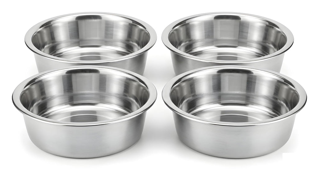 4 Pack Stainless Steel Cat & Dog Bowls, 8 oz Each P697