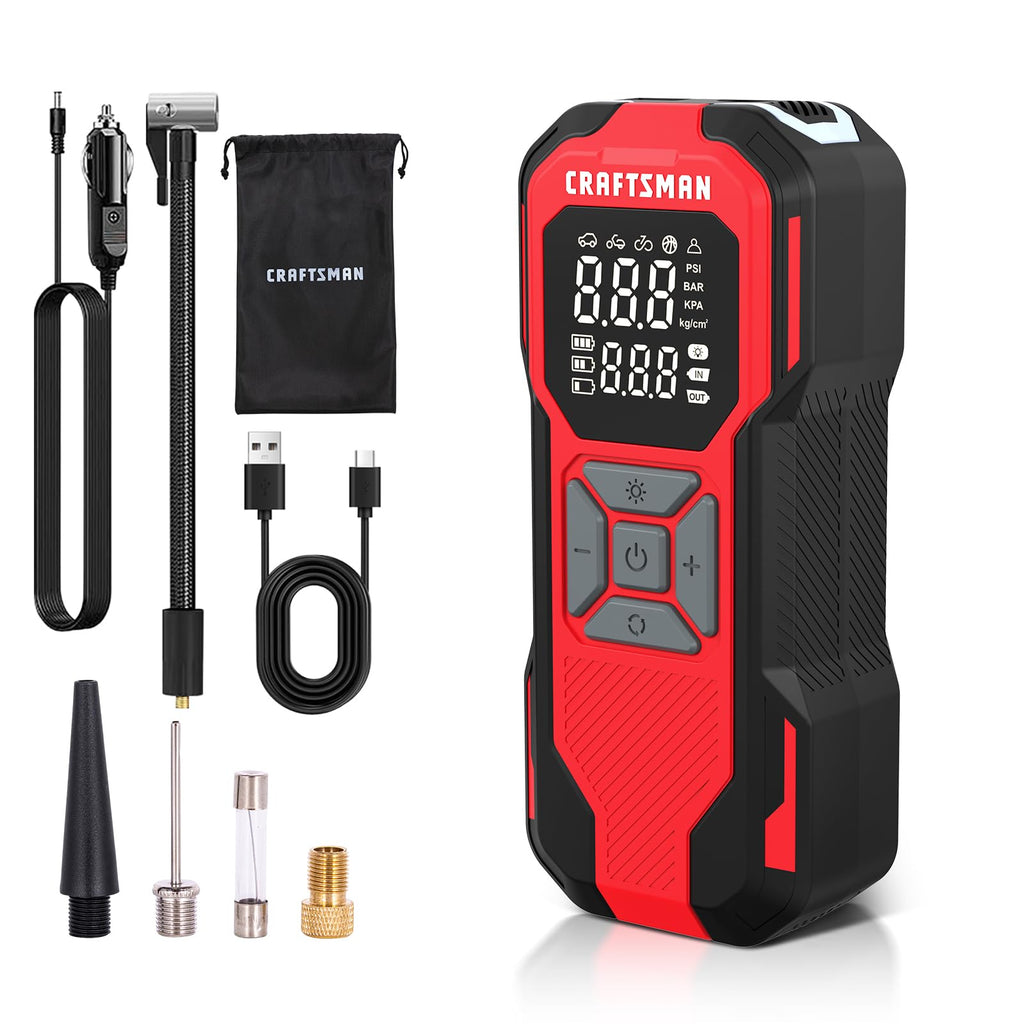 Cordless Portable Air Compressor with Digital Tire Pressure Gauge F8639