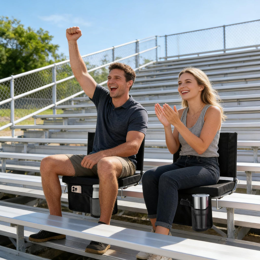 Stadium Seats with Back Support 2 Pack, Black Z505069