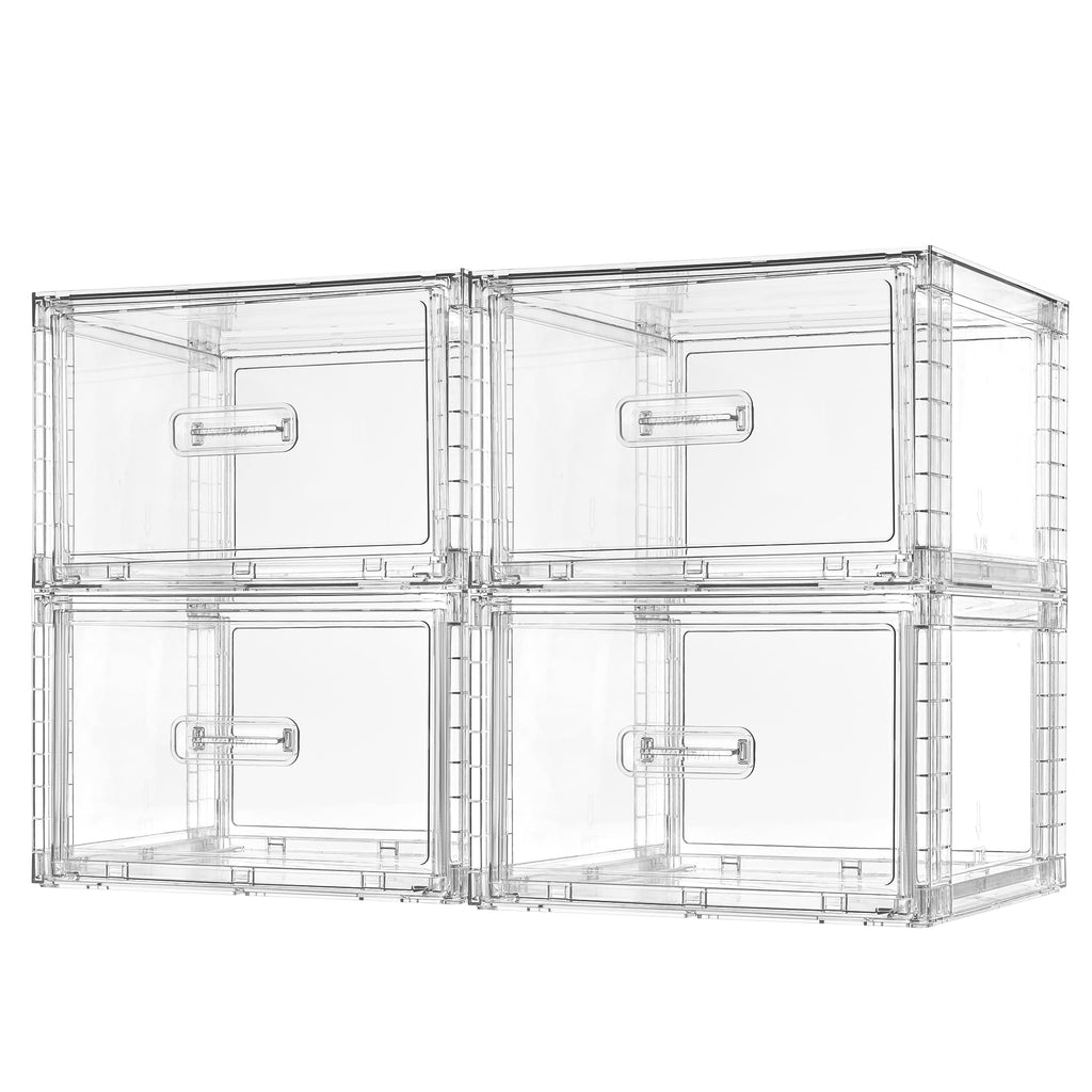 Clear Stackable Storage Drawers 4 Pack 15QT O467