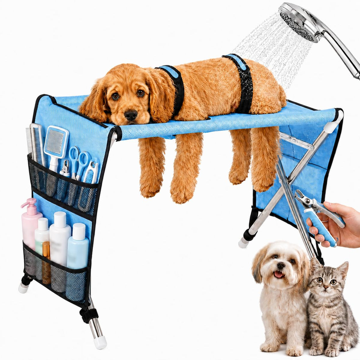 Pet Grooming Hammock with Stand D9912