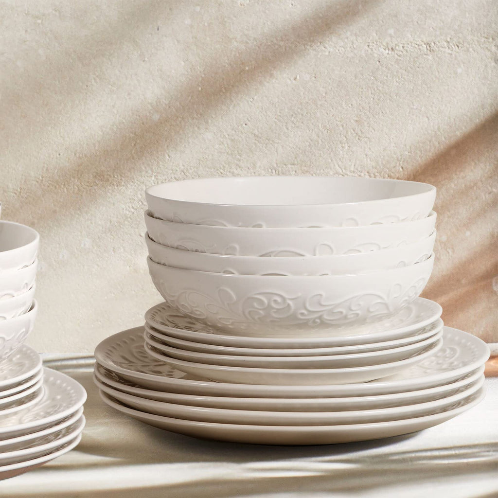 White Ceramic 32oz Pasta Bowls Set of 4 V2214