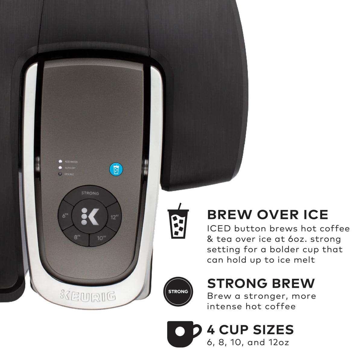 Single Serve Coffee Maker, 96 oz Water Reservoir, Black U7370