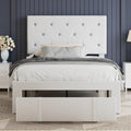 Twin Size Upholstered Bed Frame with Storage Drawers T948434