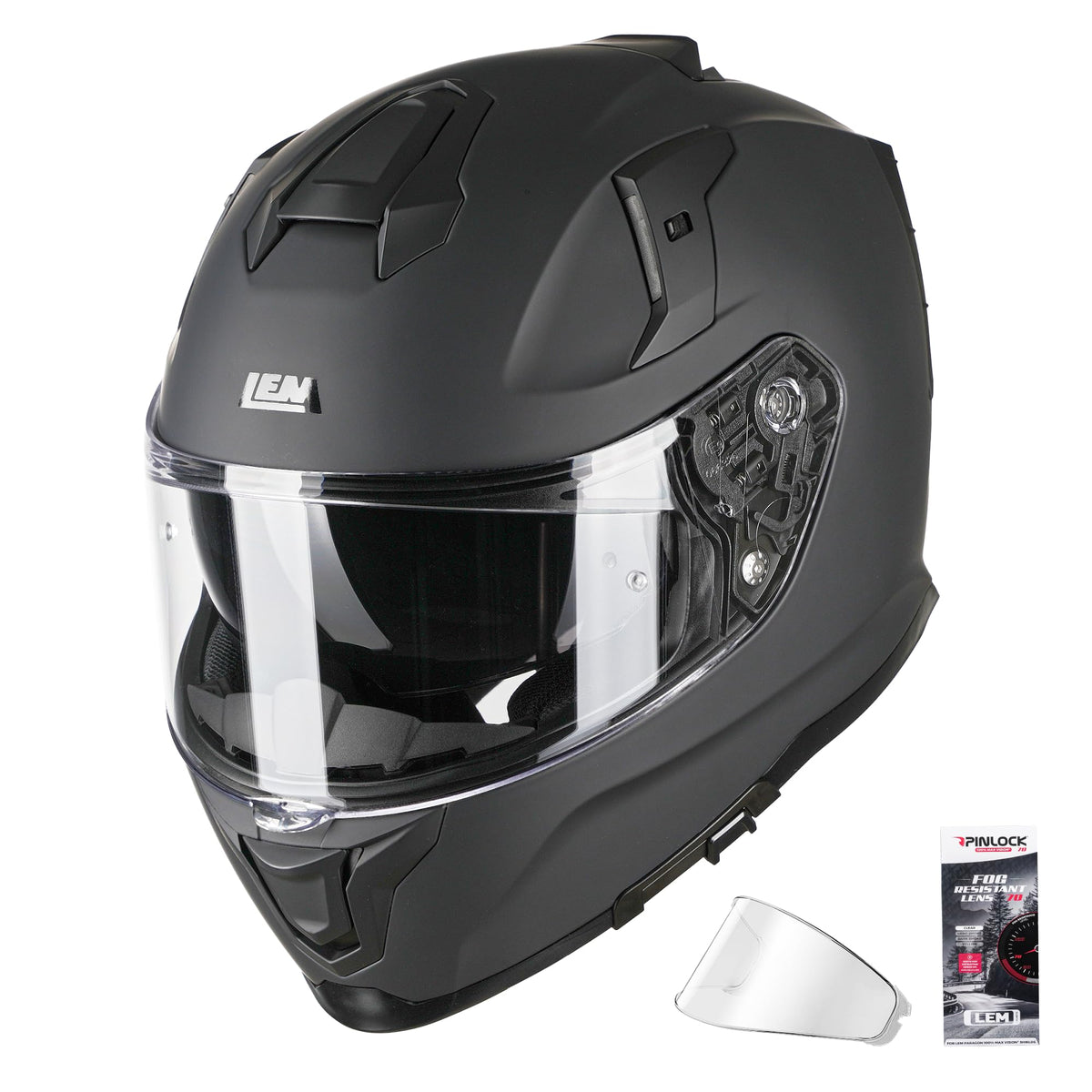 Full Face Motorcycle Helmet DOT Certified Matte Black Medium L2628