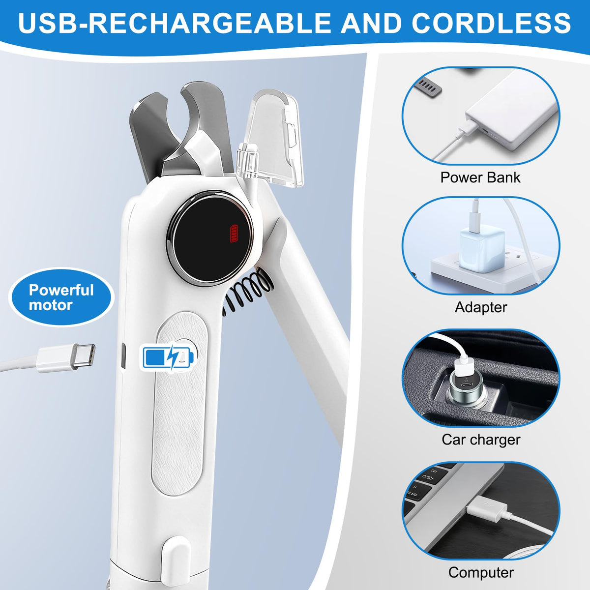 2-in-1 Dog Nail Clippers & Grinder with LED Light S3487