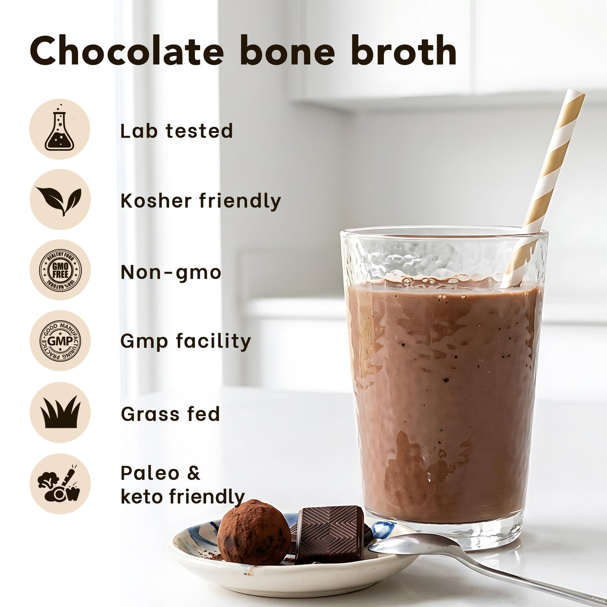 Bone Broth Protein Powder Hot Chocolate Cocoa Q7220