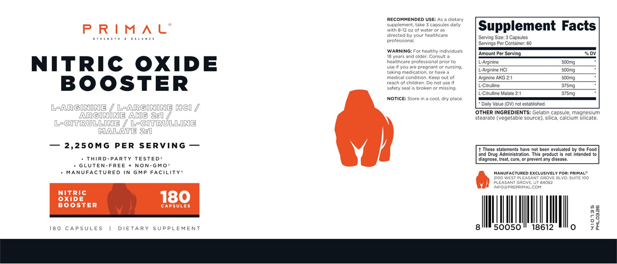 Nitric Oxide Booster 180 Capsules O96961