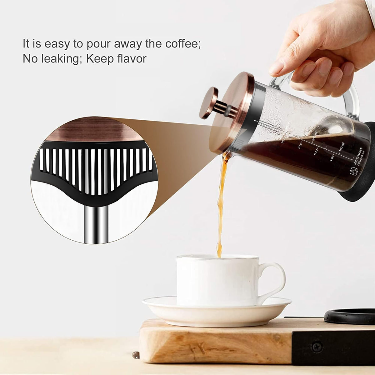 12 Ounce Stainless Steel French Press Coffee Maker F950522
