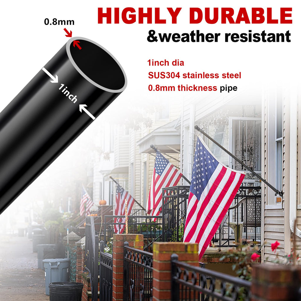 5ft Stainless Steel Flag Pole Kit with Bracket Y817