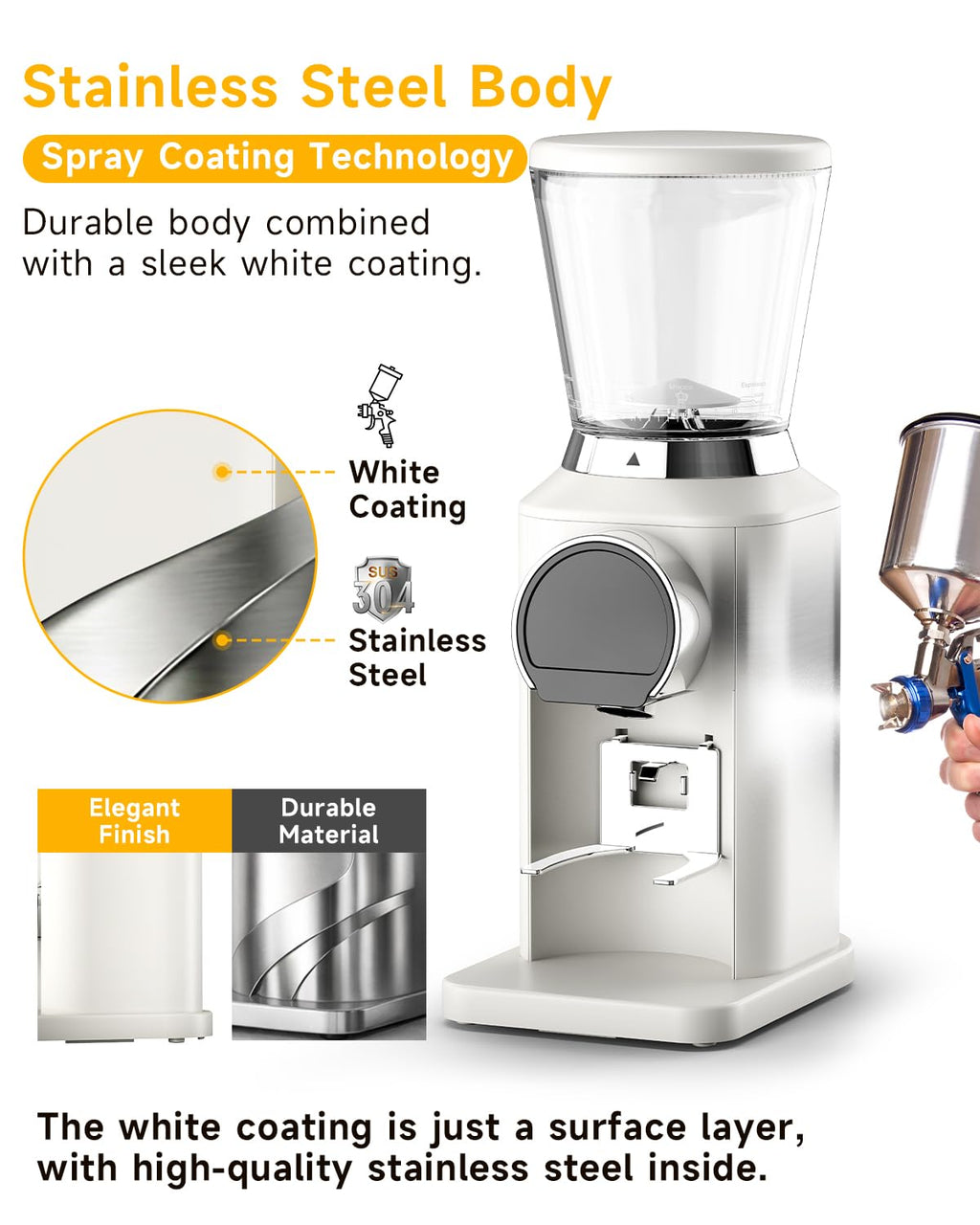 Conical Burr Coffee Grinder, 34 Settings P2804
