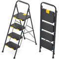 4 Step Steel Step Stool with Safe-Lock, Black G1294