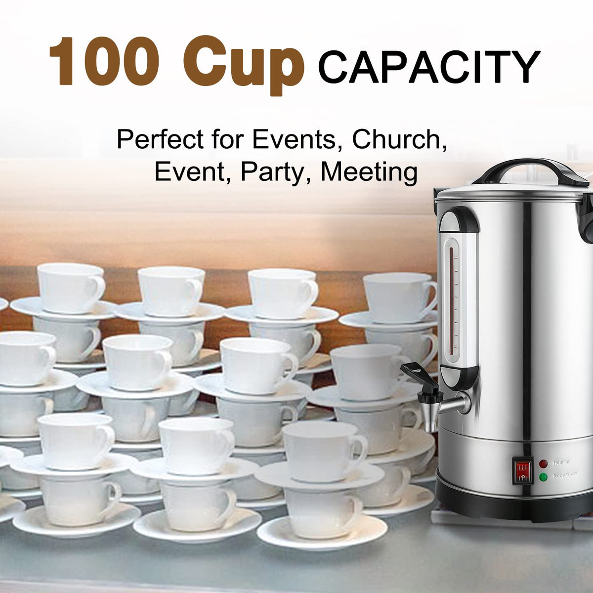 16L 304 Stainless Steel Commercial Coffee Urn B310415