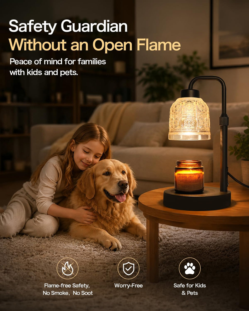 Candle Warmer Lamp with Timer, Gold I511182