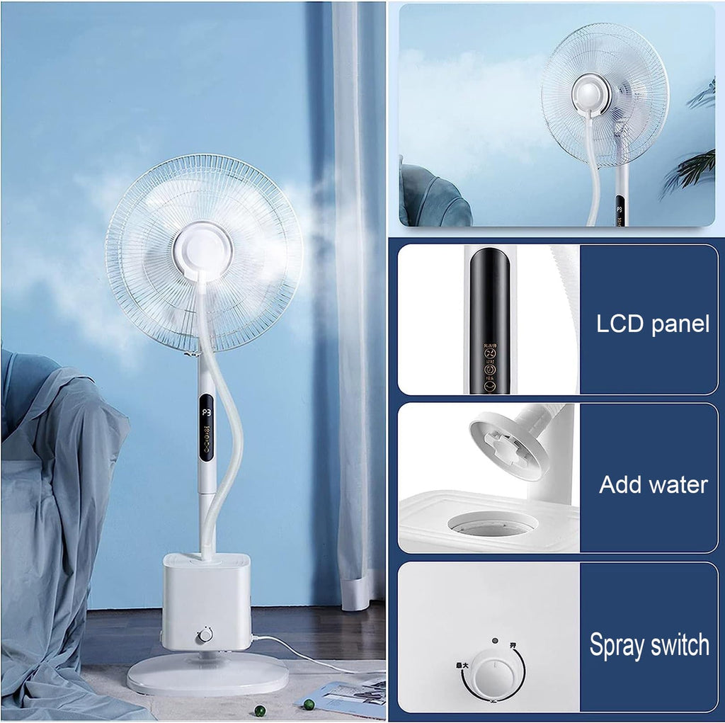 Oscillating Misting Pedestal Fan with Remote Control, 3-Speed, 16-inch W1704