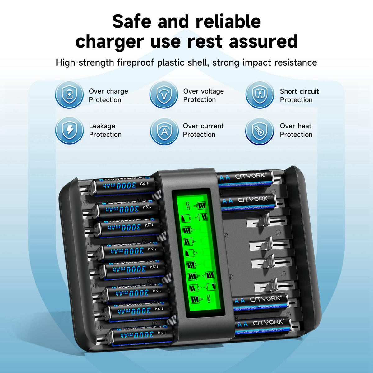16 Pack Rechargeable AA Batteries with Charger H325213