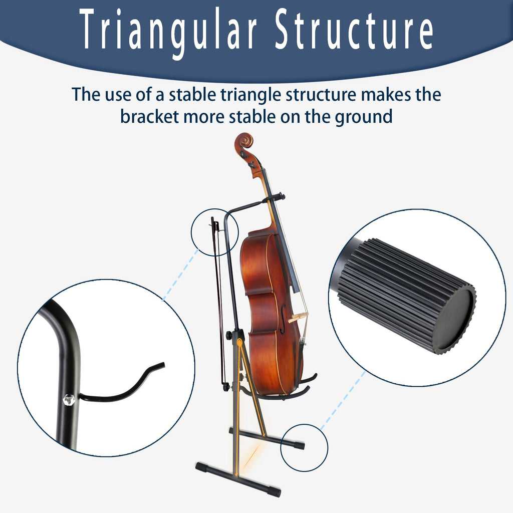 Double Bass Stand, Sturdy and Portable Upright Bass, Black W989893