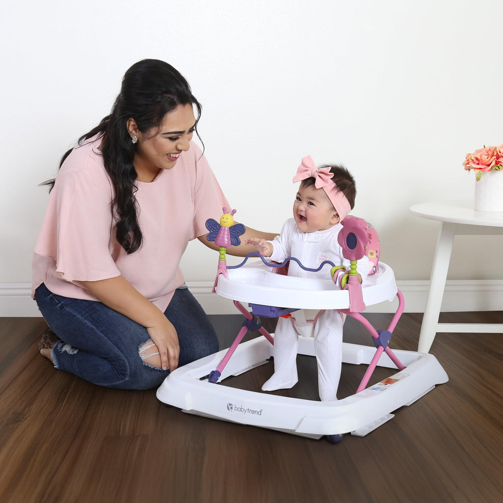 Activity Walker with Toy Bar, Front Wheels, Tray, Adjustable Height and Fold Frame M978