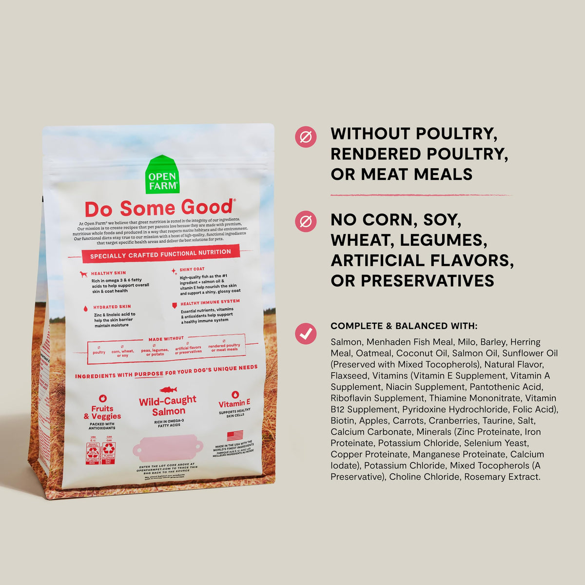 Salmon & Oatmeal Dry Dog Food 4lb Bag U26114