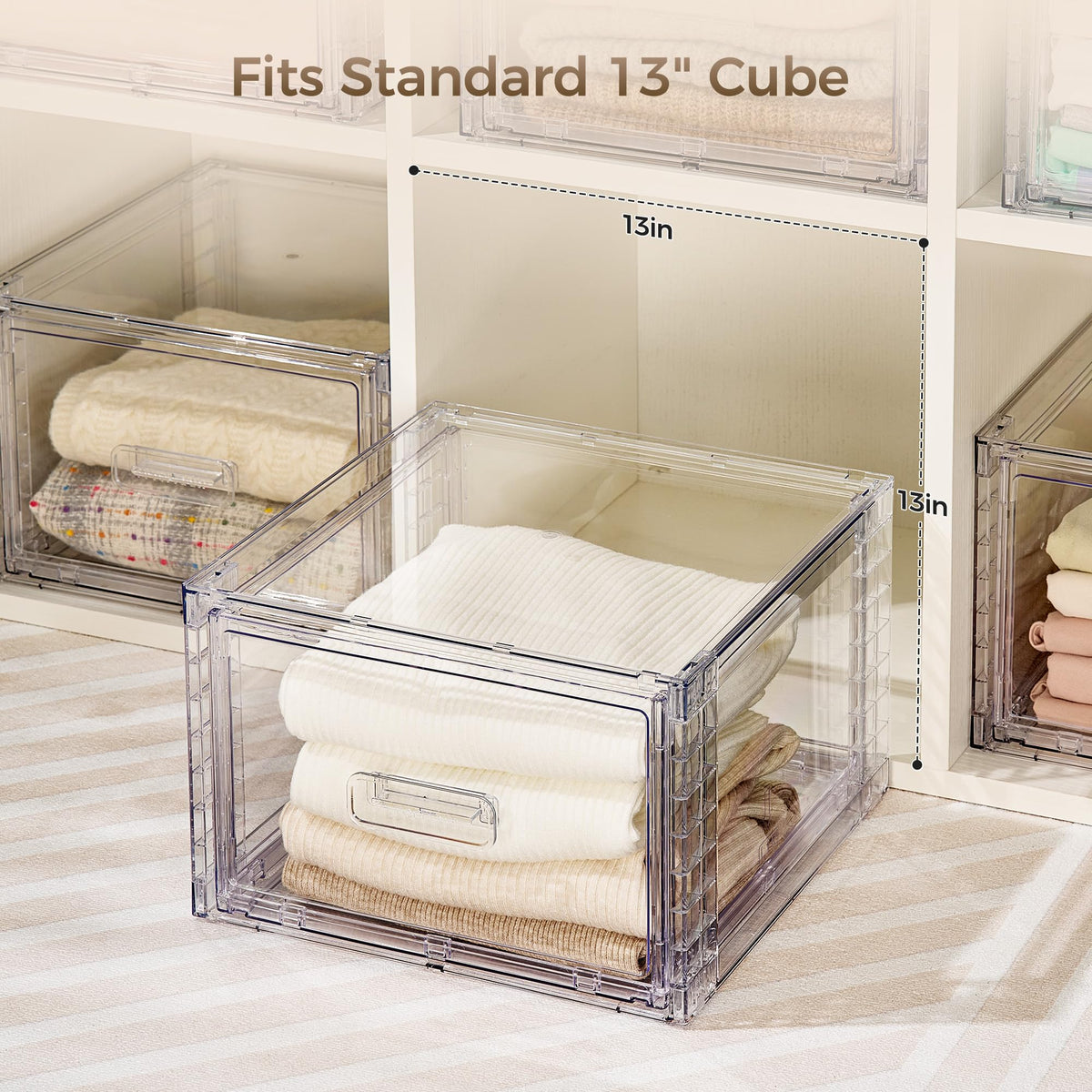 Clear Stackable Storage Drawers 4 Pack 15QT O467