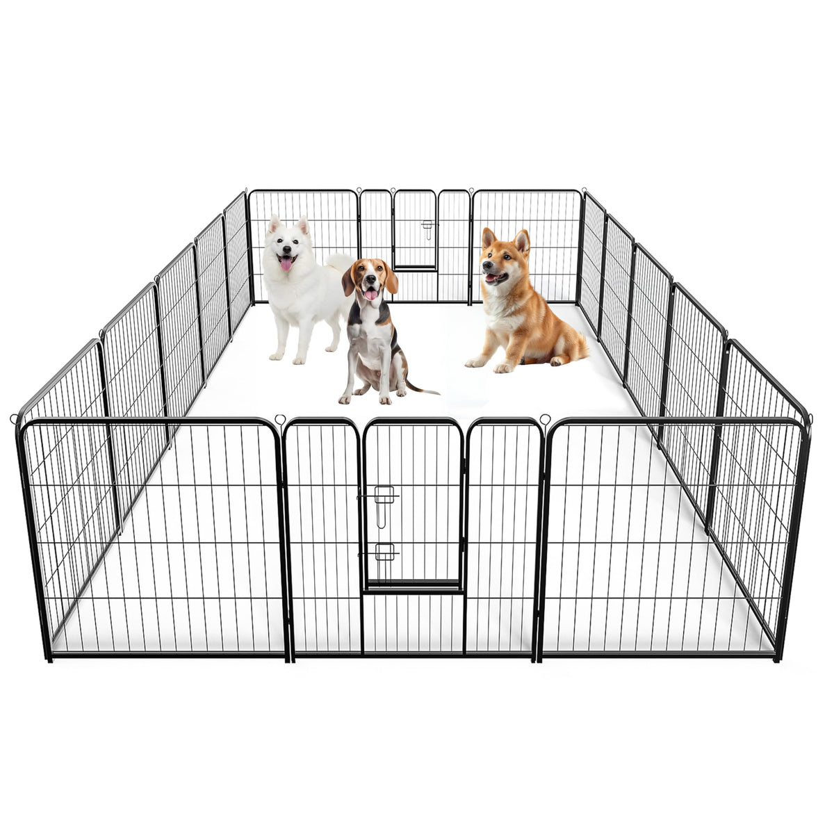 32 Inch 16 Panels Black Dog Playpen V1374