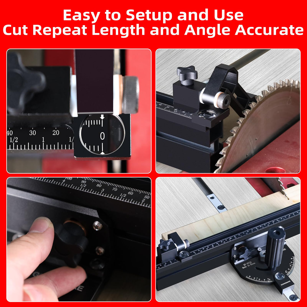 Compact Table Saw Miter Gauge with 14 Inch Fence U499