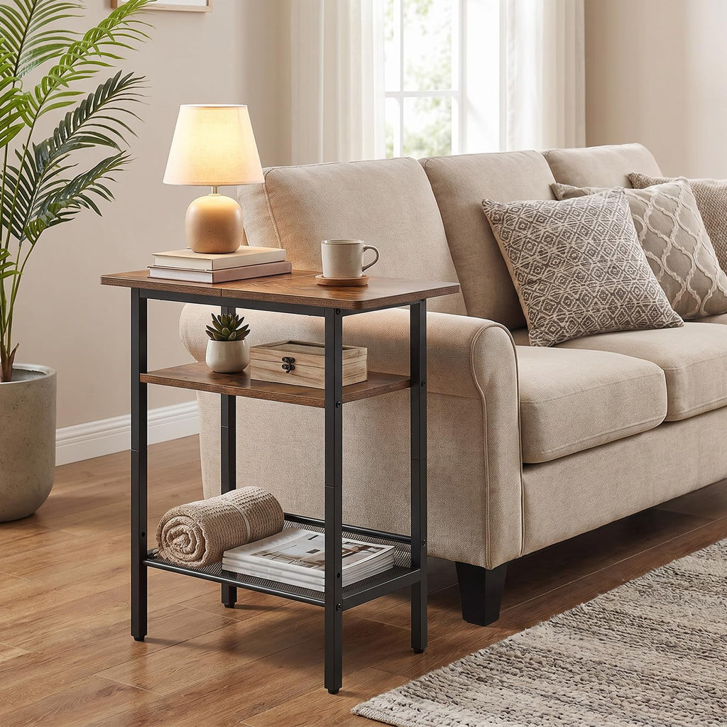 Narrow 3-Tier Side Table with Shelf I586
