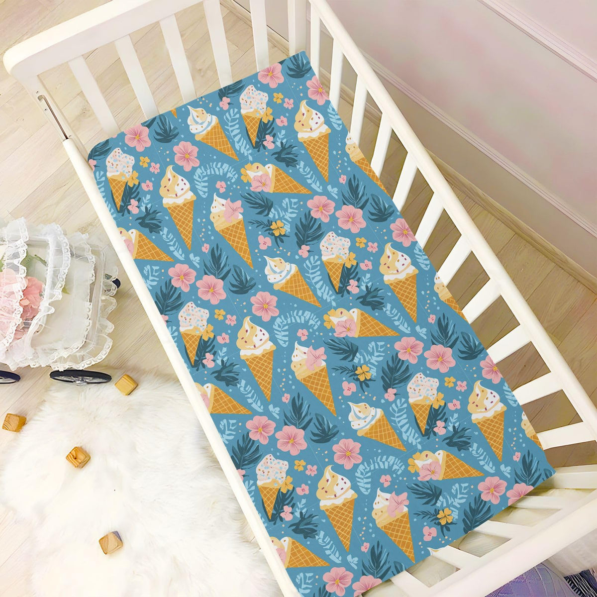 Soft Breathable Microfiber Fitted Crib Sheet R1257