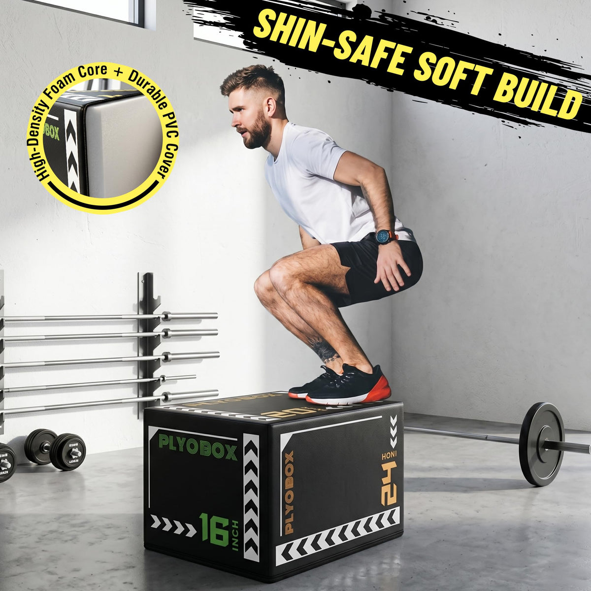 3-in-1 Plyometric Jump Box with 16/20/24" Heights J721
