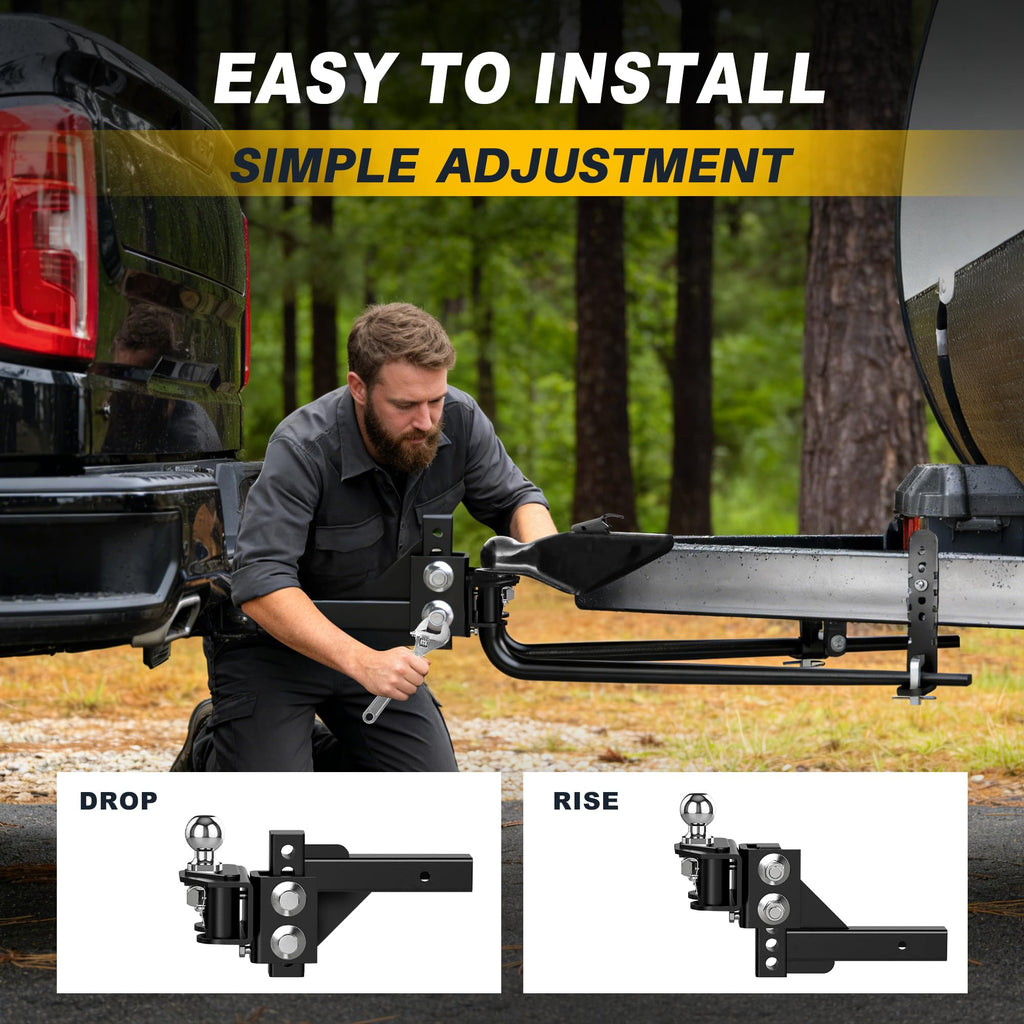 Weight Distribution Hitch with Sway Control, 10000 lbs Towing, 2-Inch Shank G5646