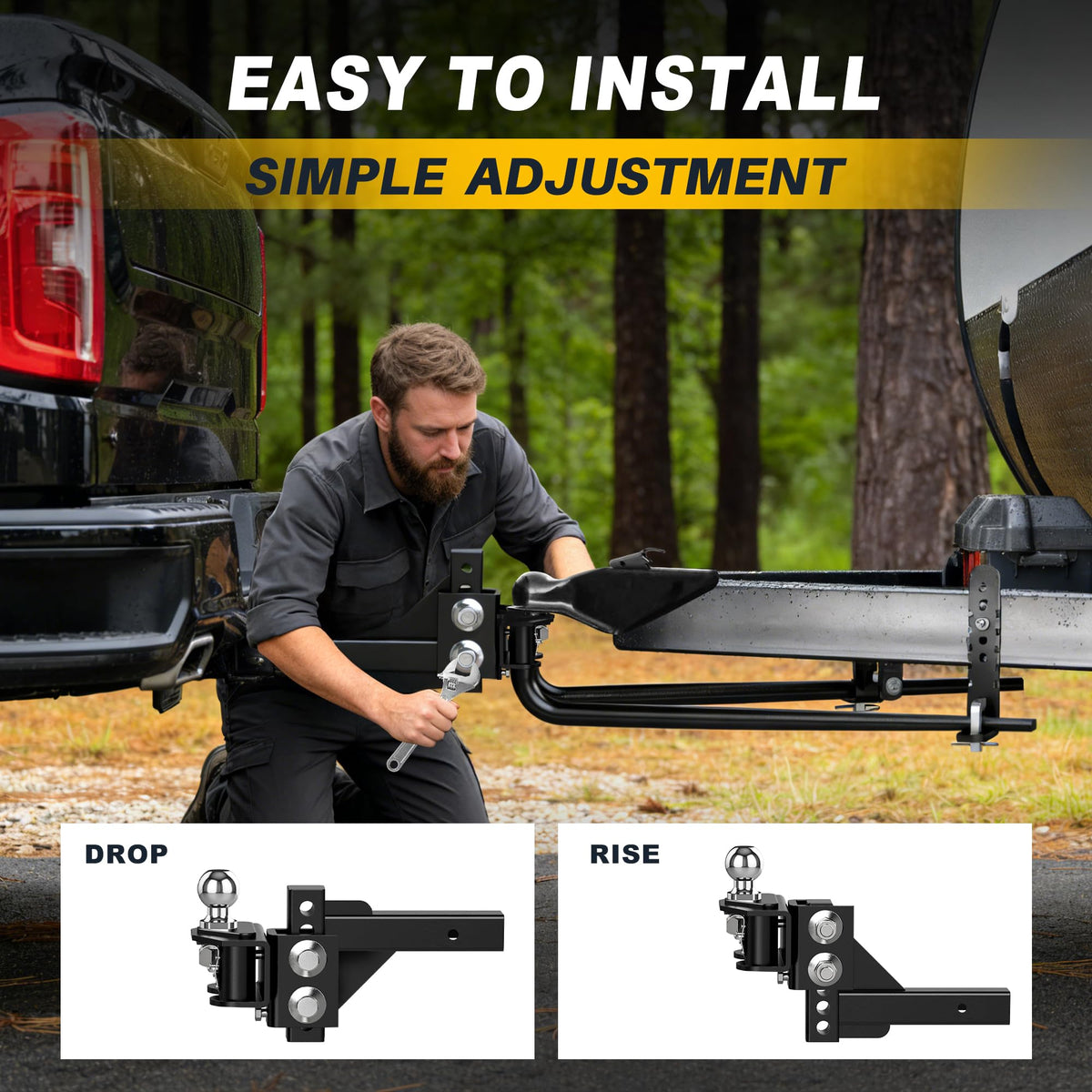 Weight Distribution Hitch with Sway Control, 10000 lbs Towing, 2-Inch Shank G5646